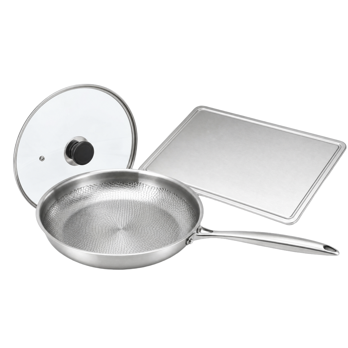 The Starter Set, pan lid and prep board