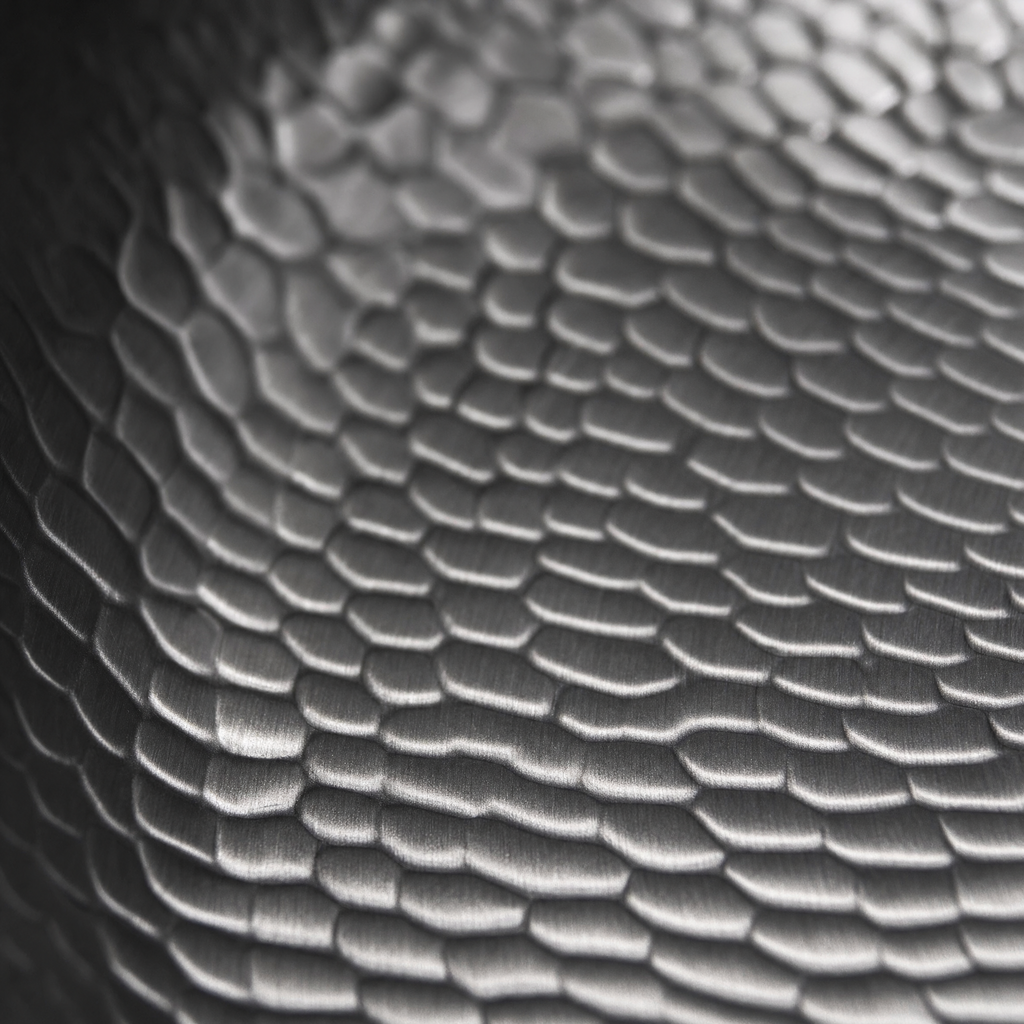 Macro detail of the hammered honeycomb texture