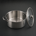 The stock pot with its lid off, showing the depth